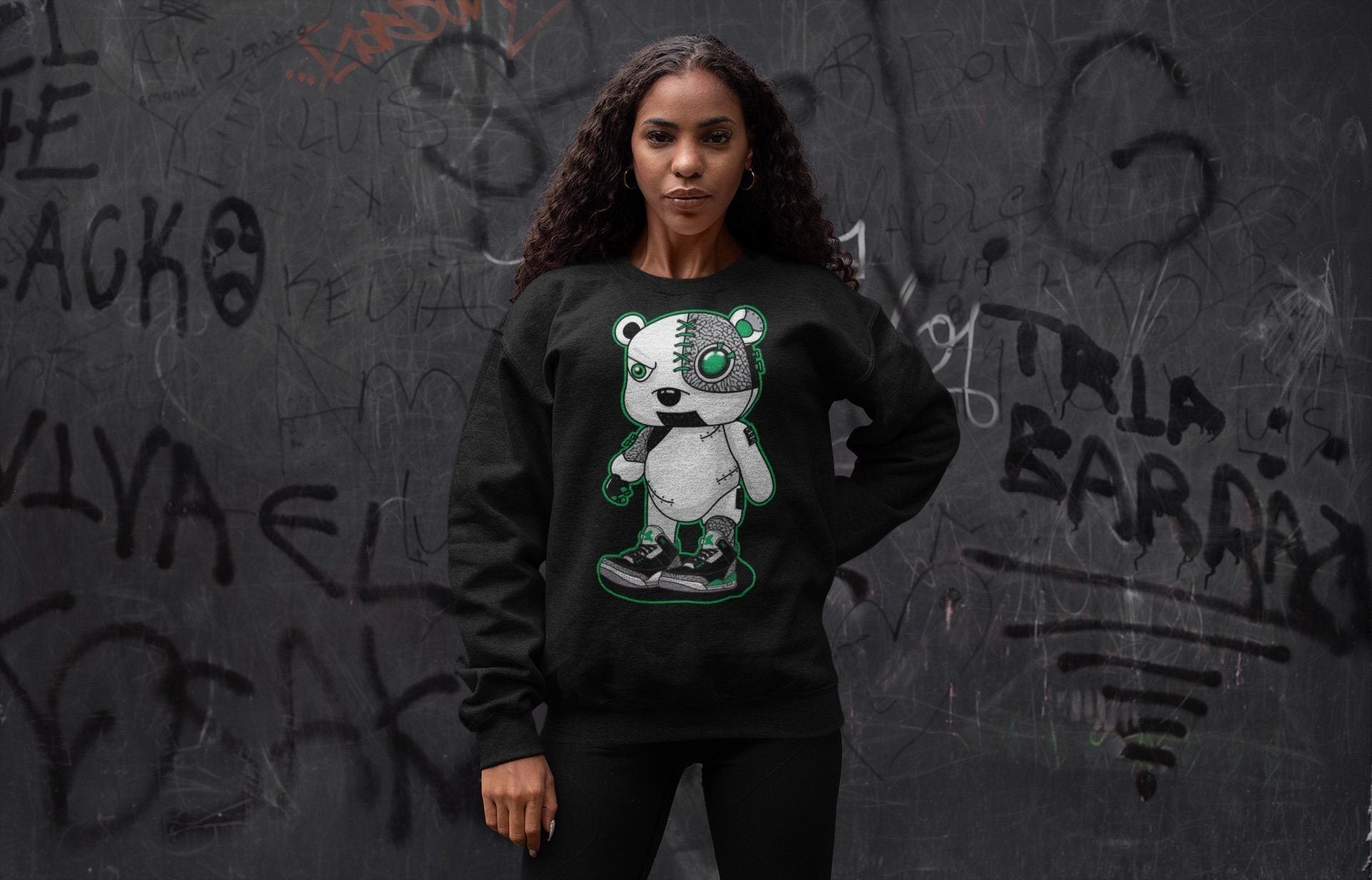 Jordan 3 Pine Green Sneaker Match Tees Cyborg Bear Sneaker Tees Jordan 3 Pine Green Sneaker Release Tees Unisex Shirts