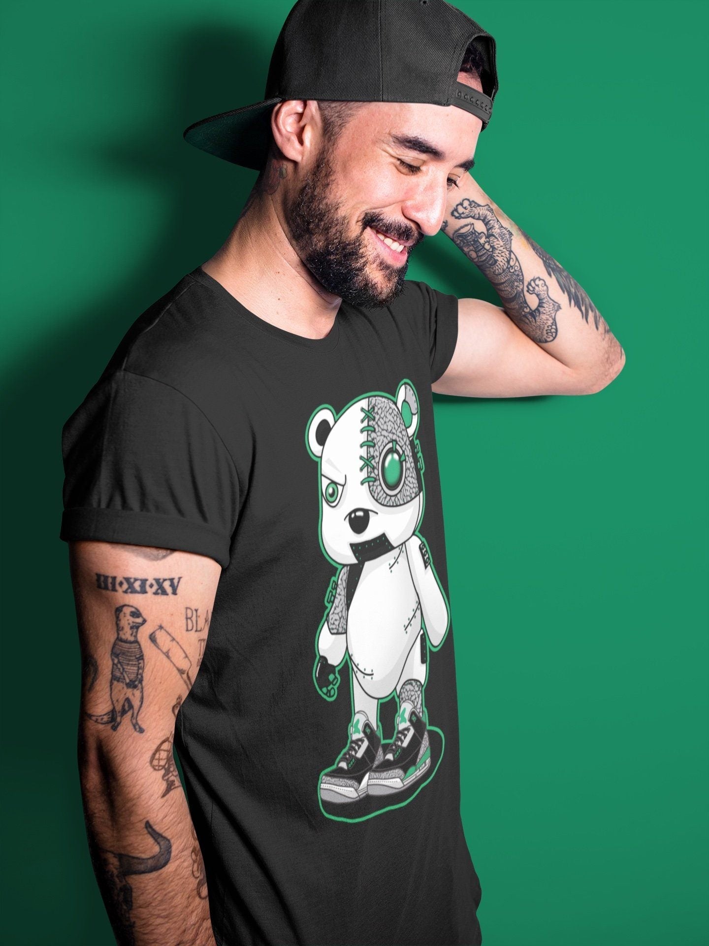 Jordan 3 Pine Green Sneaker Match Tees Cyborg Bear Sneaker Tees Jordan 3 Pine Green Sneaker Release Tees Unisex Shirts