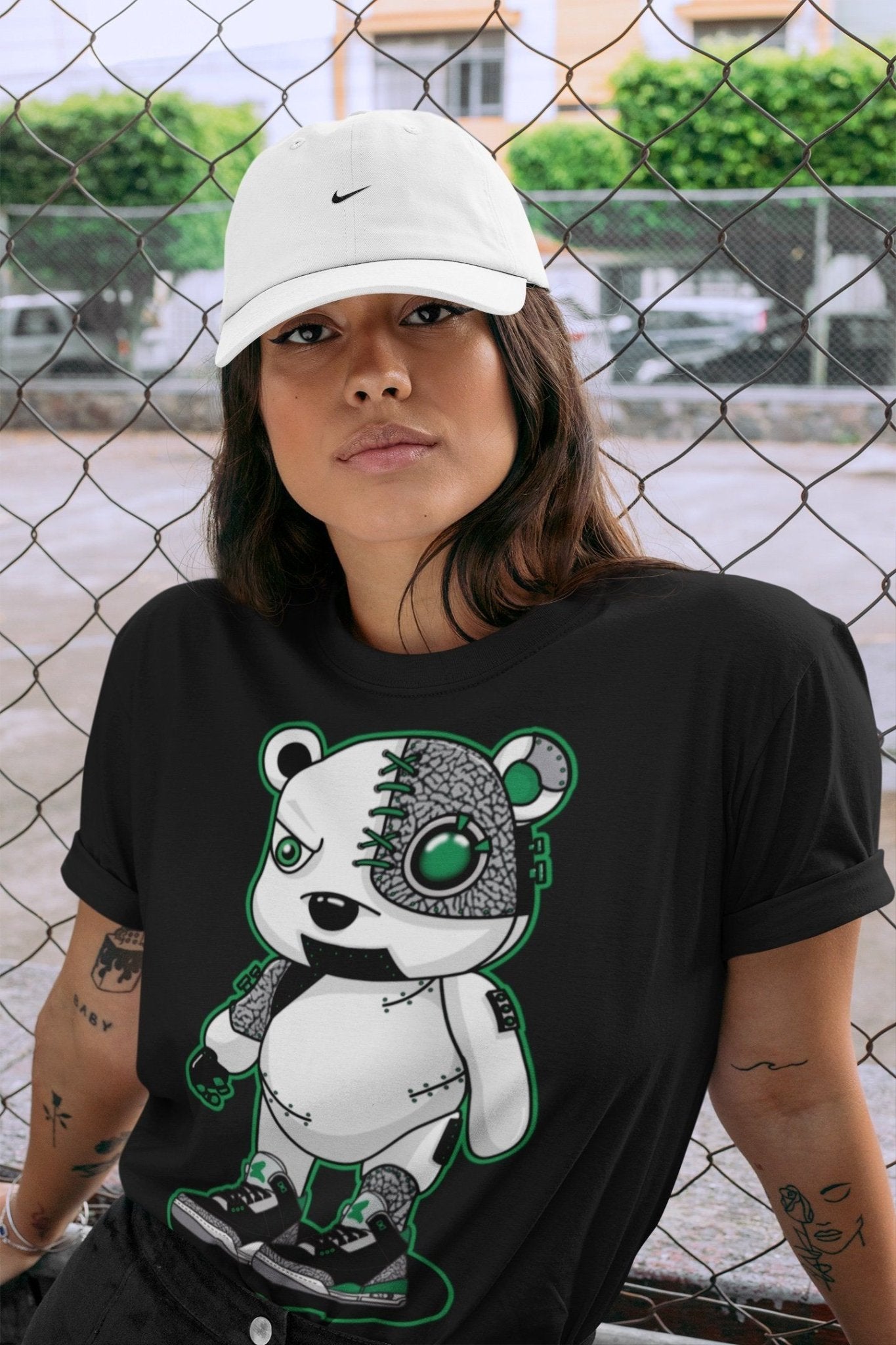 Jordan 3 Pine Green Sneaker Match Tees Cyborg Bear Sneaker Tees Jordan 3 Pine Green Sneaker Release Tees Unisex Shirts