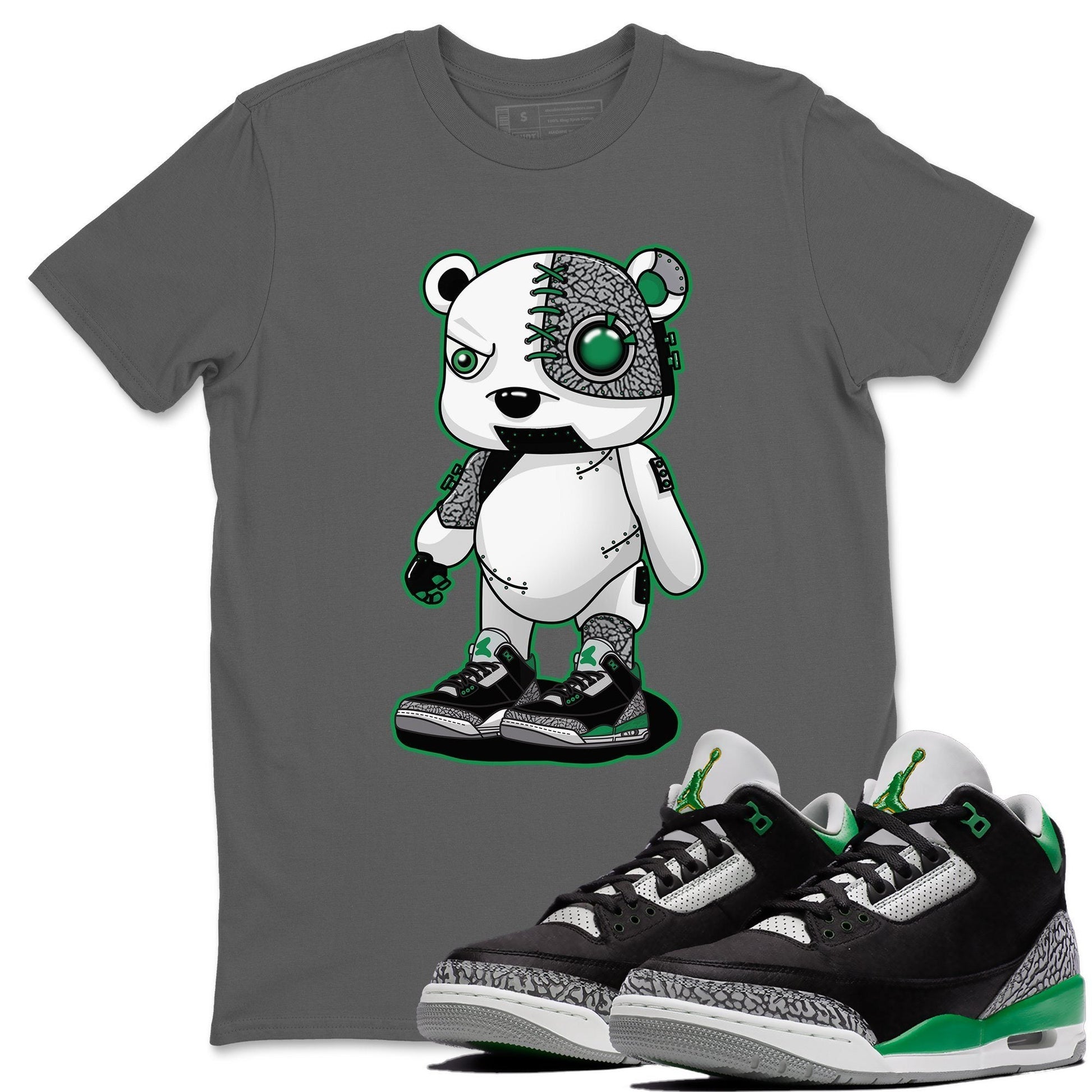 Jordan 3 Pine Green Sneaker Match Tees Cyborg Bear Sneaker Tees Jordan 3 Pine Green Sneaker Release Tees Unisex Shirts