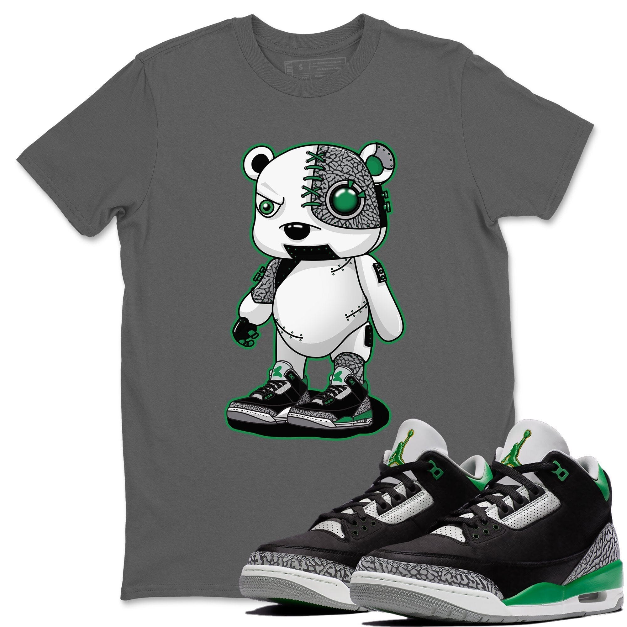 Jordan 3 Pine Green Sneaker Match Tees Cyborg Bear Sneaker Tees Jordan 3 Pine Green Sneaker Release Tees Unisex Shirts