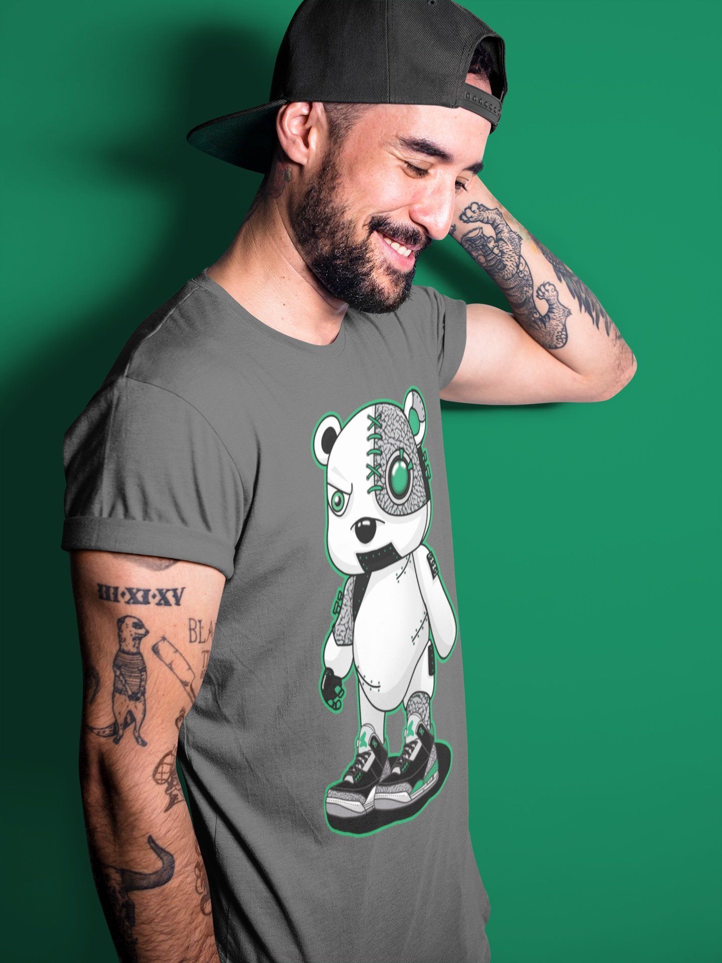 Jordan 3 Pine Green Sneaker Match Tees Cyborg Bear Sneaker Tees Jordan 3 Pine Green Sneaker Release Tees Unisex Shirts
