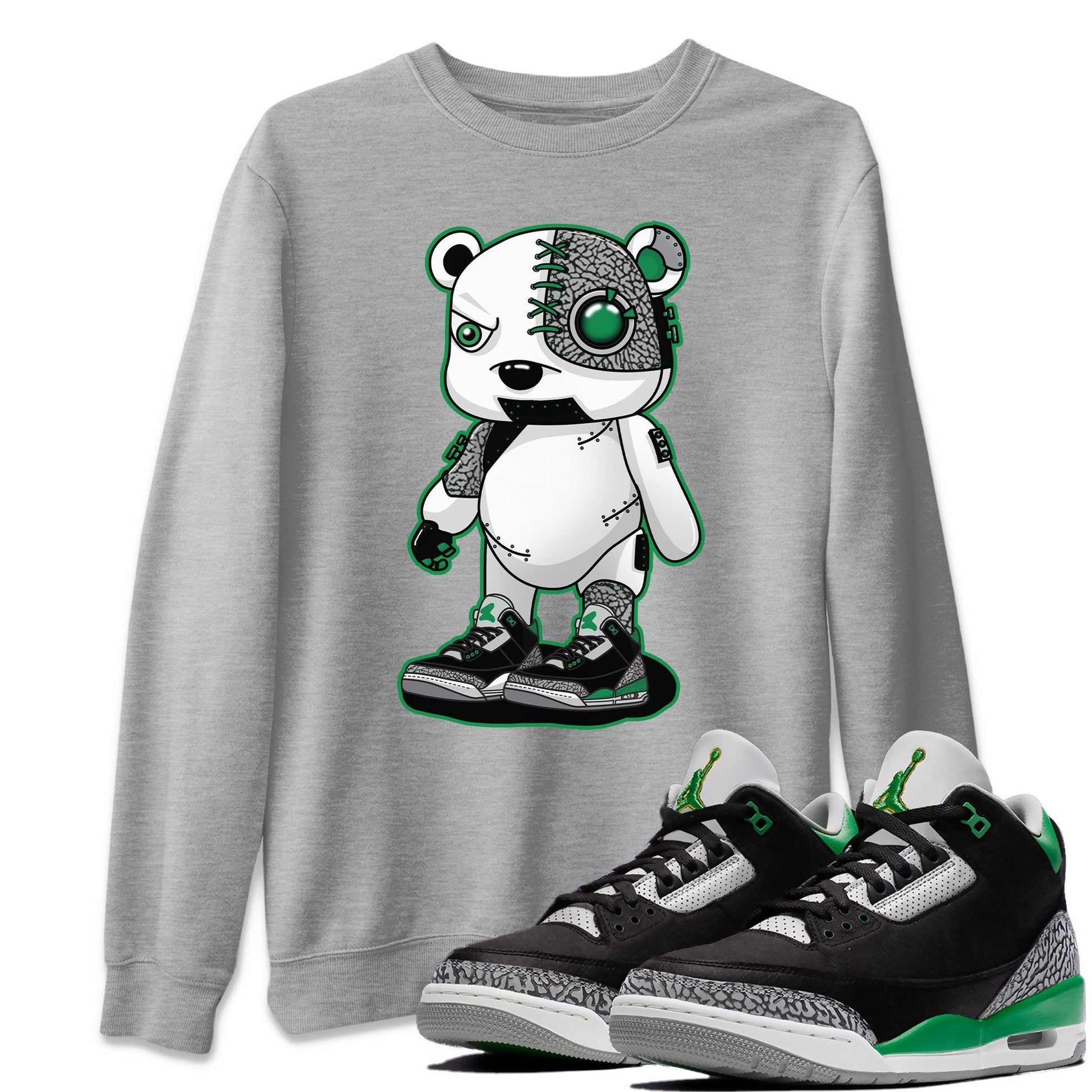 Jordan 3 Pine Green Sneaker Match Tees Cyborg Bear Sneaker Tees Jordan 3 Pine Green Sneaker Release Tees Unisex Shirts