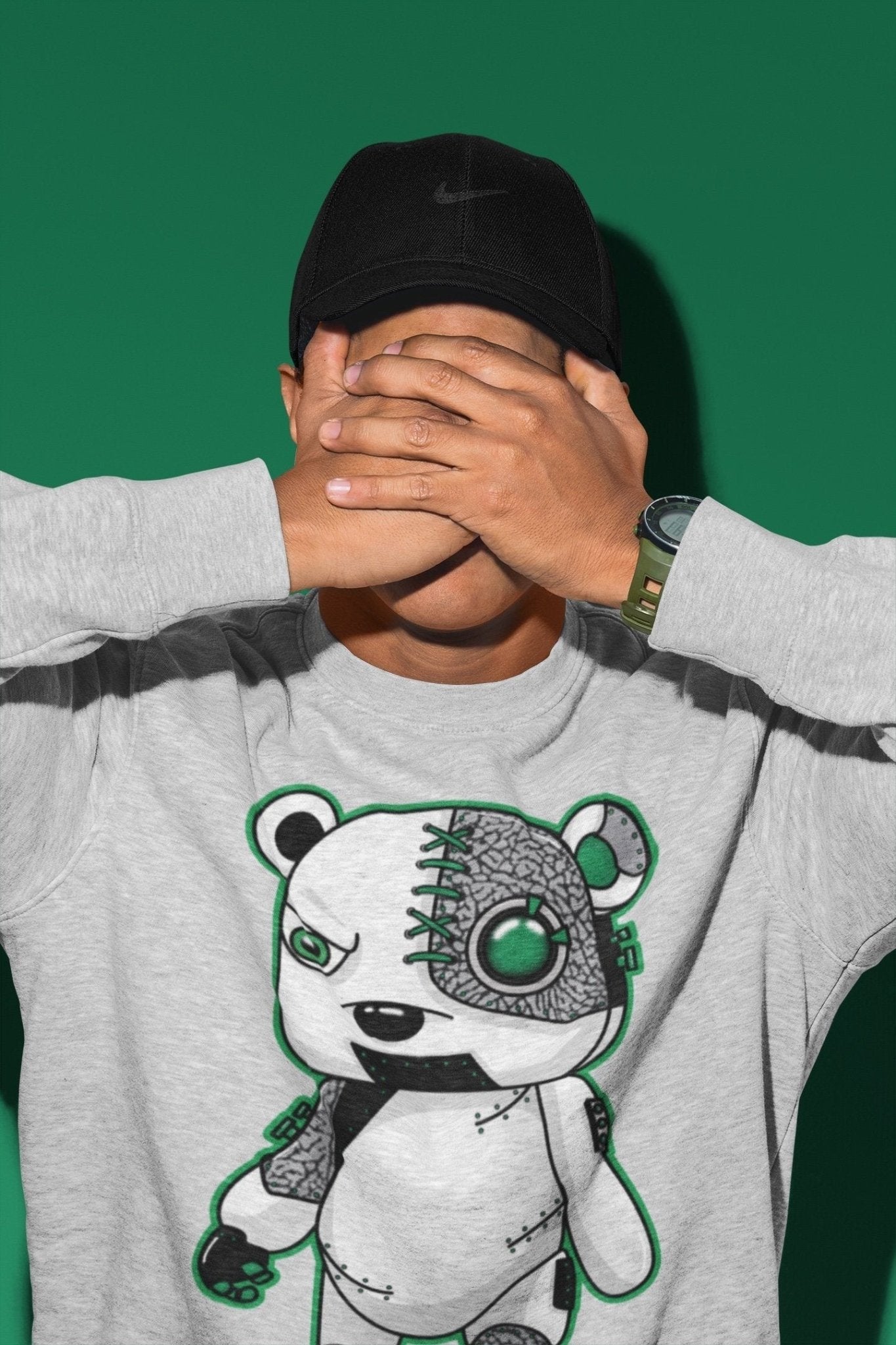 Jordan 3 Pine Green Sneaker Match Tees Cyborg Bear Sneaker Tees Jordan 3 Pine Green Sneaker Release Tees Unisex Shirts