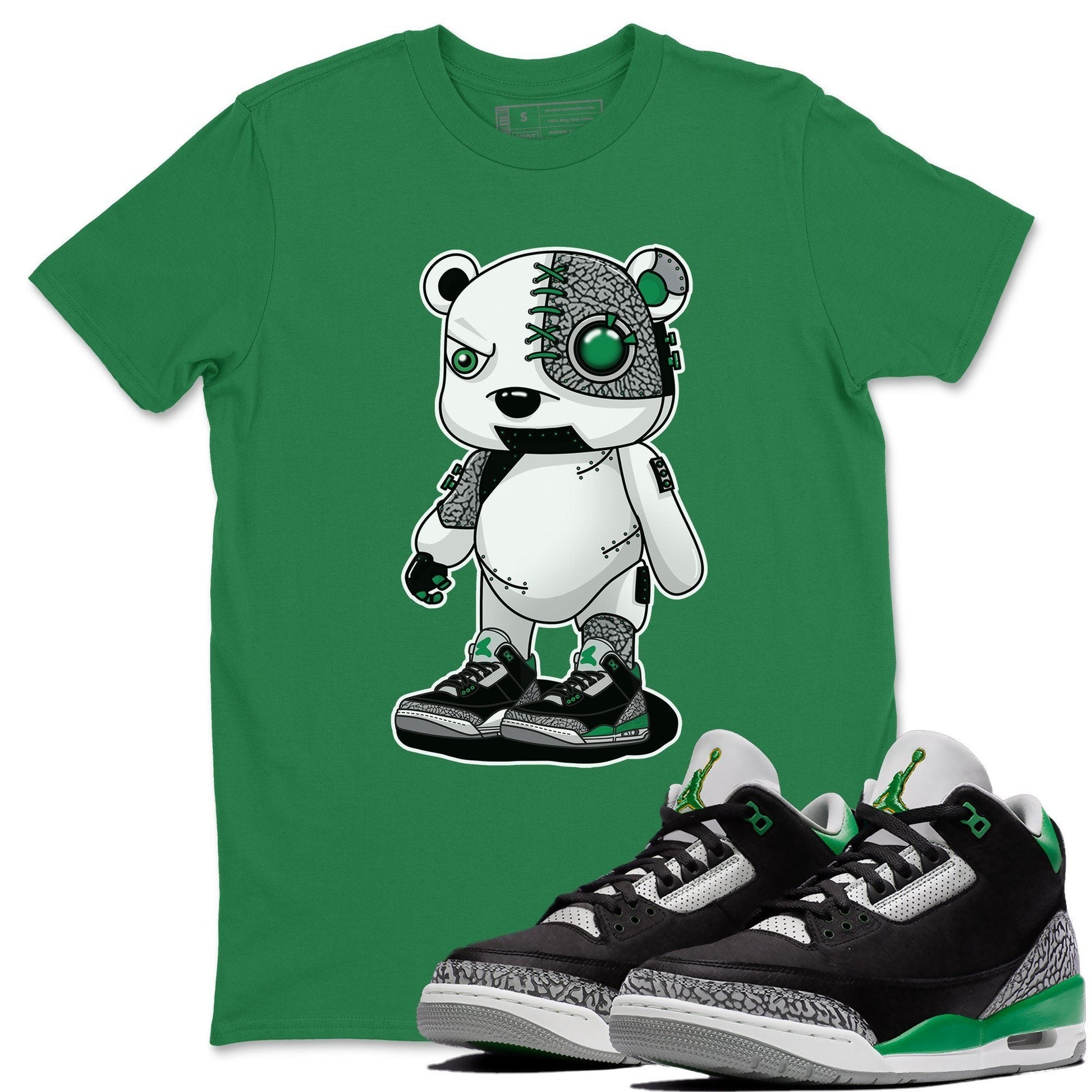 Jordan 3 Pine Green Sneaker Match Tees Cyborg Bear Sneaker Tees Jordan 3 Pine Green Sneaker Release Tees Unisex Shirts