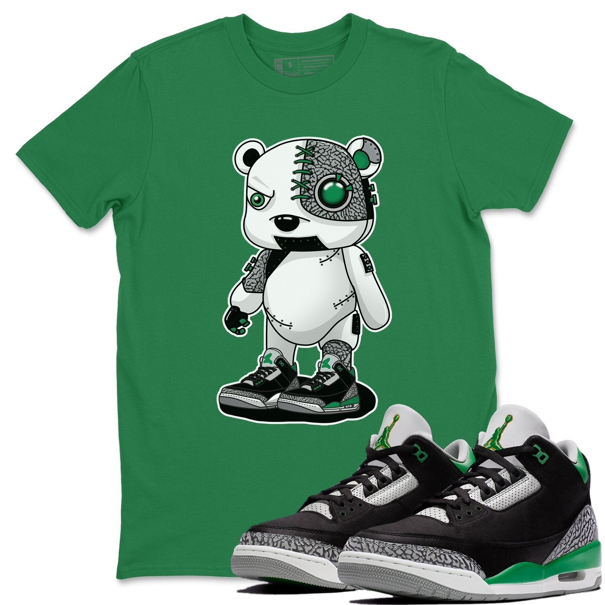 Jordan 3 Pine Green Sneaker Match Tees Cyborg Bear Sneaker Tees Jordan 3 Pine Green Sneaker Release Tees Unisex Shirts