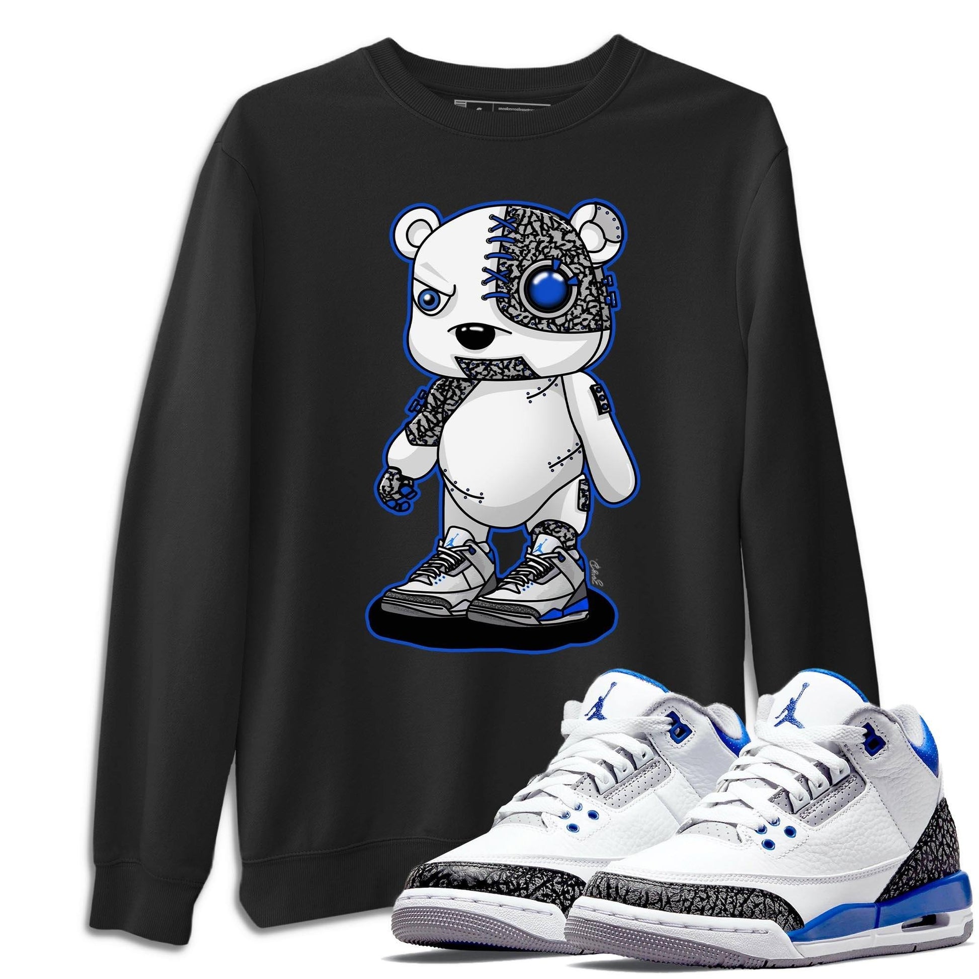 Jordan 3 Racer Blue Sneaker Match Tees Cyborg Bear Sneaker Tees Jordan 3 Racer Blue Sneaker Release Tees Unisex Shirts