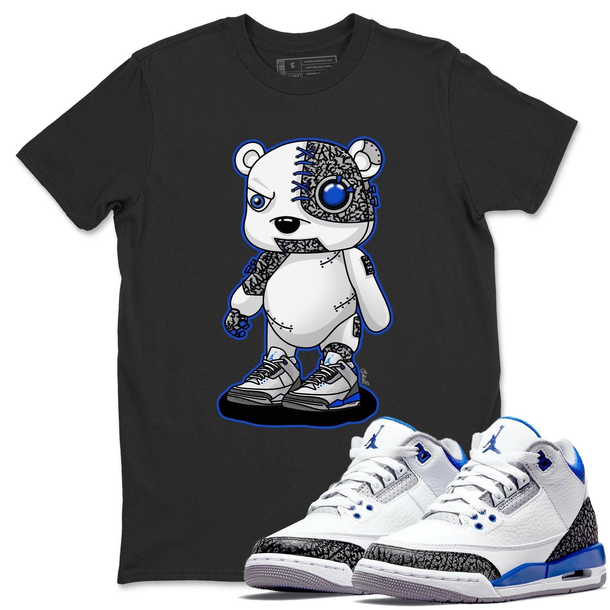 Jordan 3 Racer Blue Sneaker Match Tees Cyborg Bear Sneaker Tees Jordan 3 Racer Blue Sneaker Release Tees Unisex Shirts