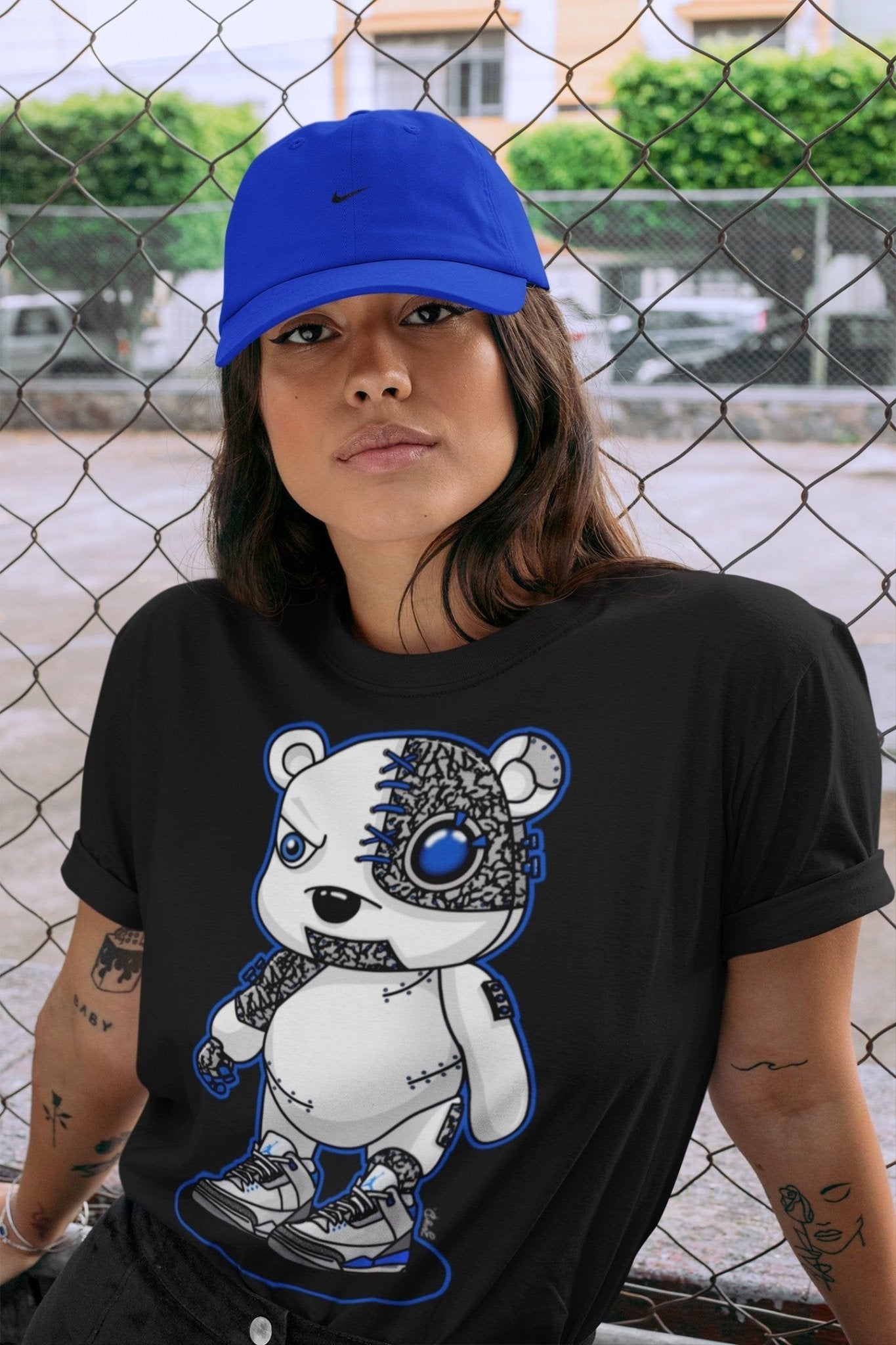 Jordan 3 Racer Blue Sneaker Match Tees Cyborg Bear Sneaker Tees Jordan 3 Racer Blue Sneaker Release Tees Unisex Shirts