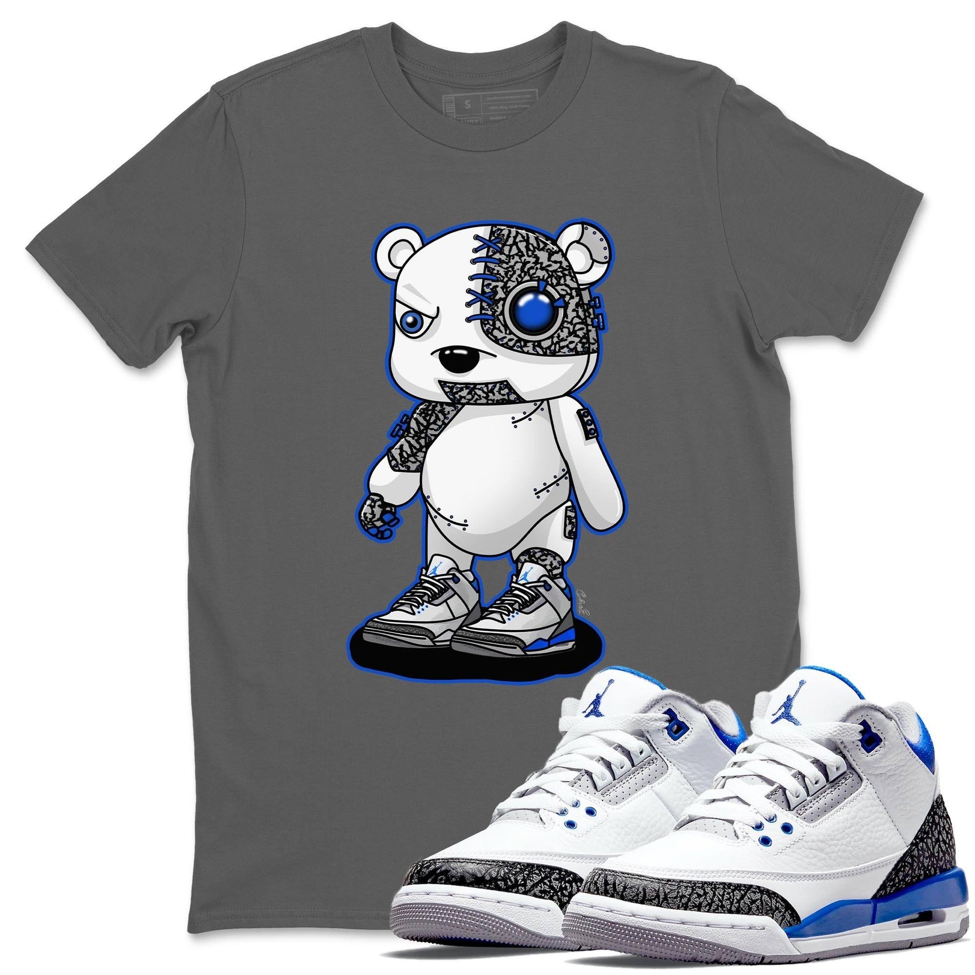 Jordan 3 Racer Blue Sneaker Match Tees Cyborg Bear Sneaker Tees Jordan 3 Racer Blue Sneaker Release Tees Unisex Shirts