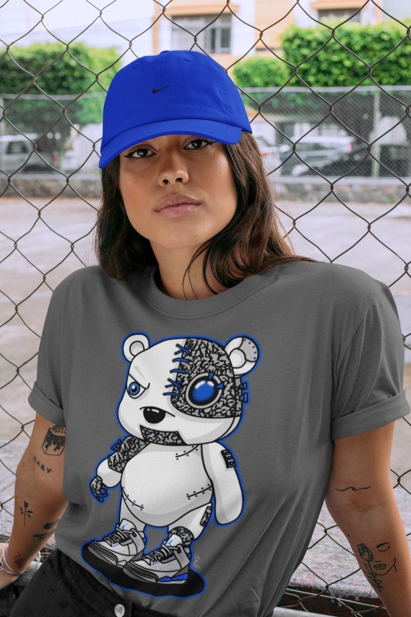 Jordan 3 Racer Blue Sneaker Match Tees Cyborg Bear Sneaker Tees Jordan 3 Racer Blue Sneaker Release Tees Unisex Shirts