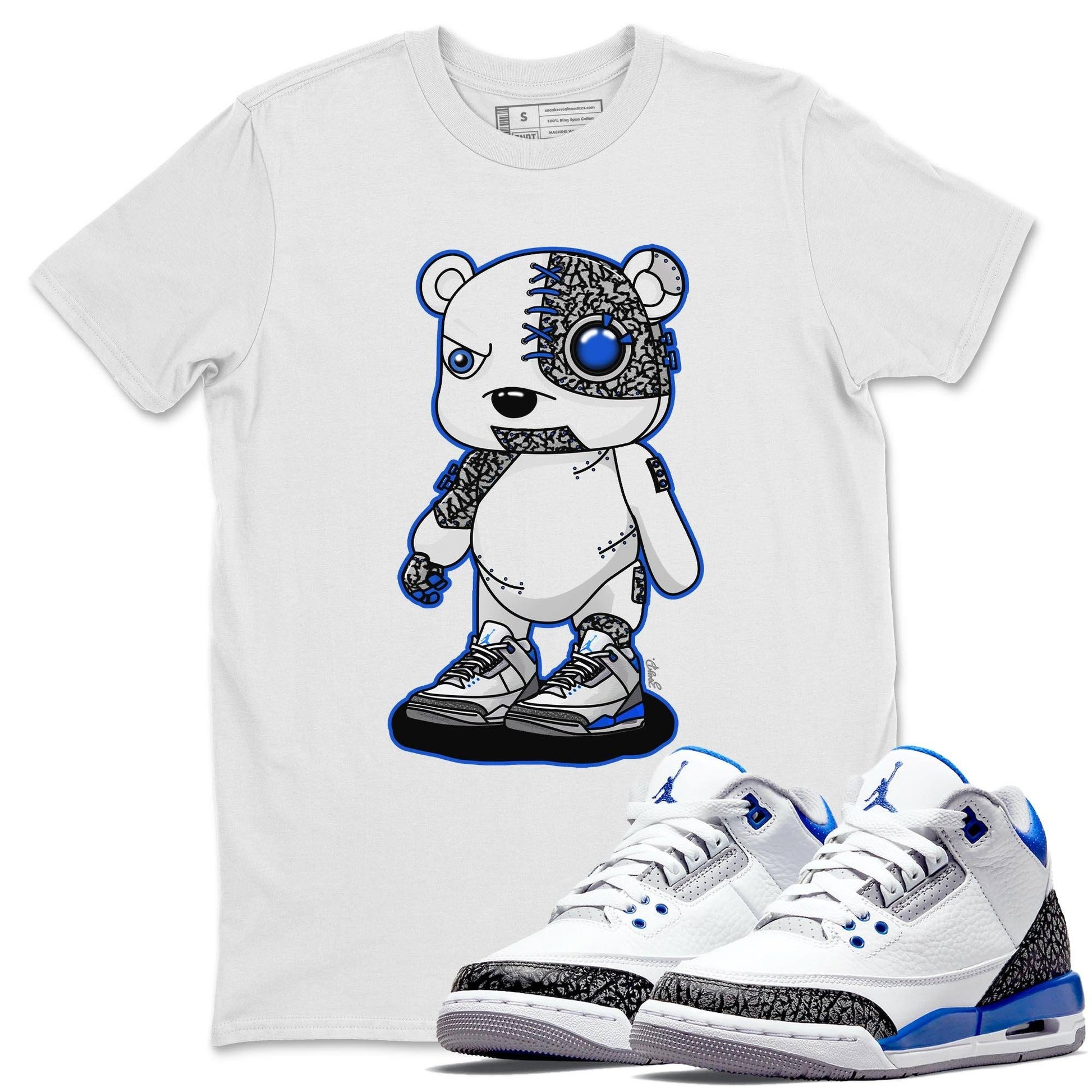 Jordan 3 Racer Blue Sneaker Match Tees Cyborg Bear Sneaker Tees Jordan 3 Racer Blue Sneaker Release Tees Unisex Shirts