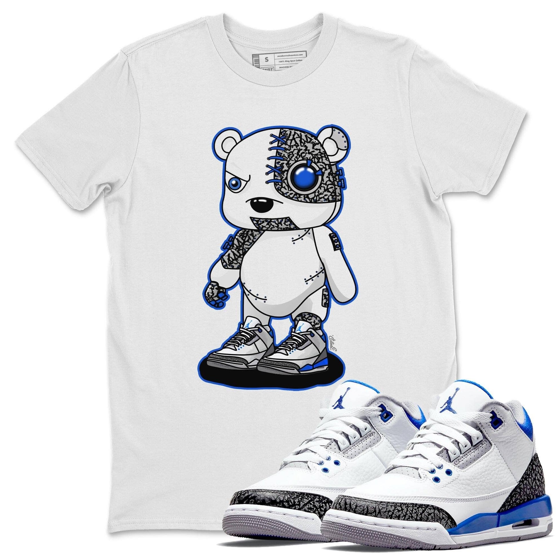 Jordan 3 Racer Blue Sneaker Match Tees Cyborg Bear Sneaker Tees Jordan 3 Racer Blue Sneaker Release Tees Unisex Shirts