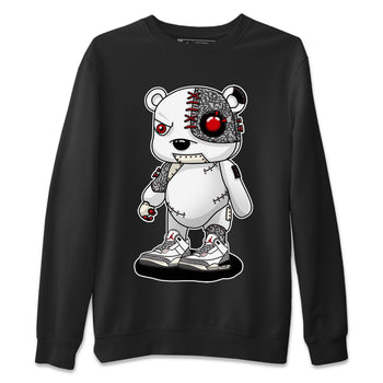 Air Jordan 3 White Cement Sneaker Match Tees Cyborg Bear Sneaker Tees AJ 3s White Cement Sneaker Release Tees Unisex Shirts Black 2