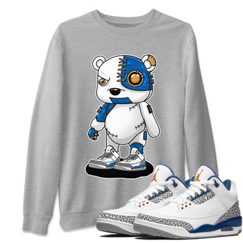 Air Jordan 3 Wizards Sneaker Match Tees Cyborg Bear Sneaker Tees Air Jordan 3 Wizards Sneaker Release Tees Unisex Shirts Heather Grey 1