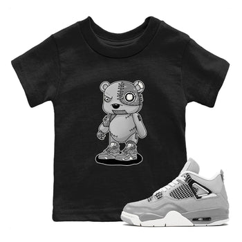 AJ4 Frozen Moments shirt to match jordans Cyborg Bear sneaker tees Crew Neck AJ4 Frozen Moments SNRT Sneaker Release Tees Baby Toddler Black 1 T-Shirt