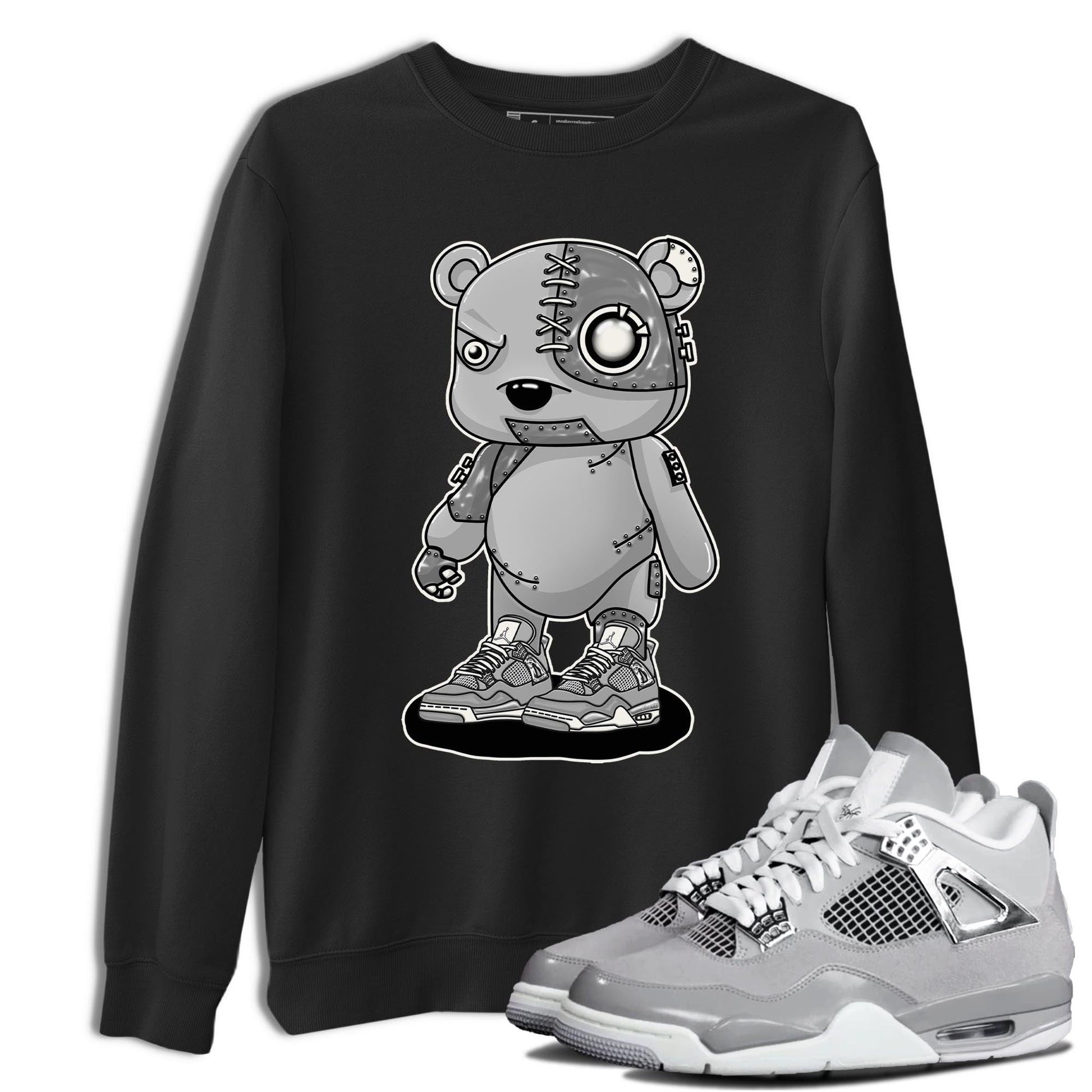 AJ4 Frozen Moments shirt to match jordans Cyborg Bear sneaker tees Crew Neck AJ4 Frozen Moments SNRT Sneaker Release Tees Unisex Casual Shirts Black 1 T-Shirt