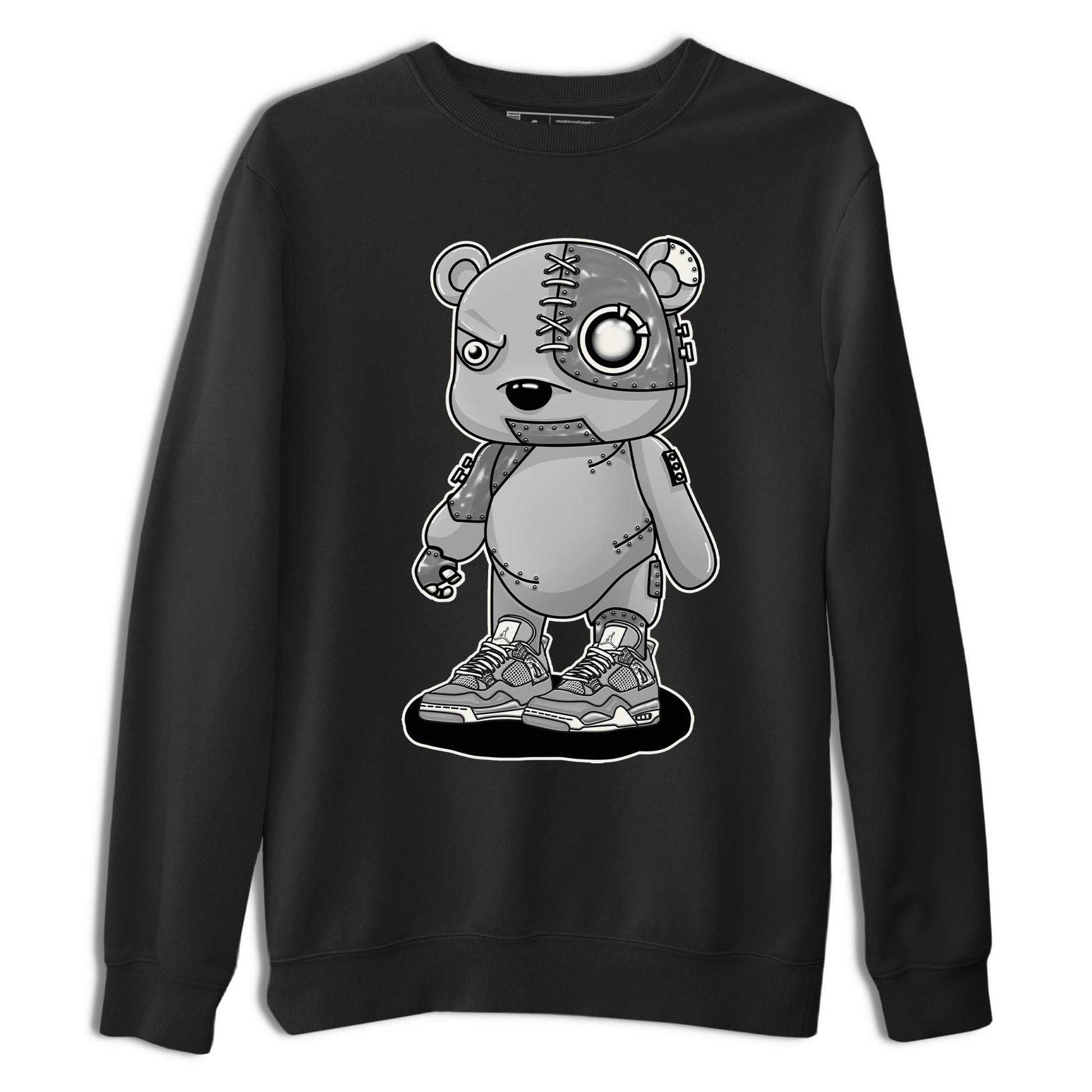 AJ4 Frozen Moments shirt to match jordans Cyborg Bear sneaker tees Crew Neck AJ4 Frozen Moments SNRT Sneaker Release Tees Unisex Casual Shirts Black 2 T-Shirt