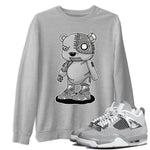 AJ4 Frozen Moments shirt to match jordans Cyborg Bear sneaker tees Crew Neck AJ4 Frozen Moments SNRT Sneaker Release Tees Unisex Casual Shirts Heather Grey 1 T-Shirt