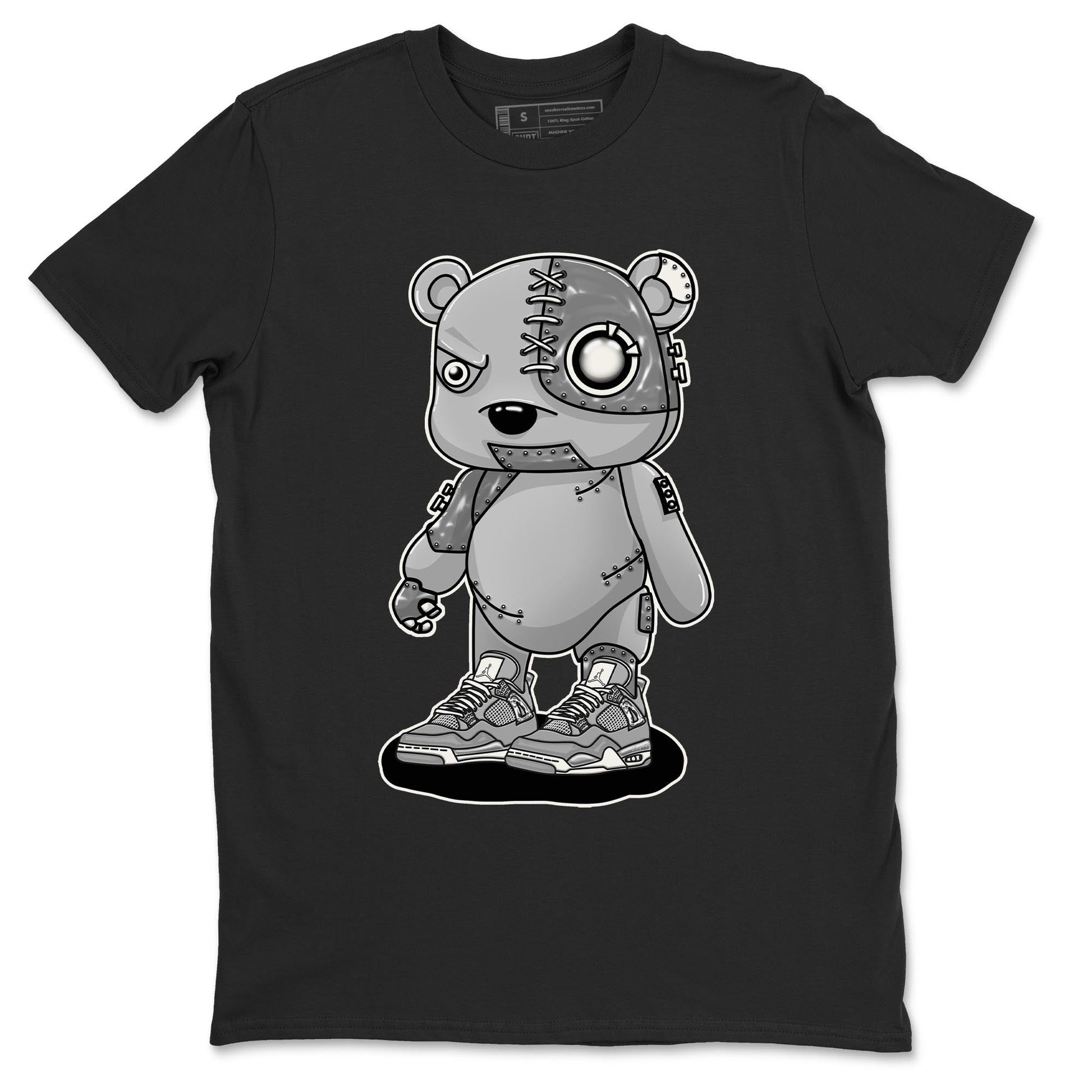 AJ4 Frozen Moments shirt to match jordans Cyborg Bear sneaker tees Crew Neck AJ4 Frozen Moments SNRT Sneaker Release Tees Unisex Casual Shirts Black 2 T-Shirt