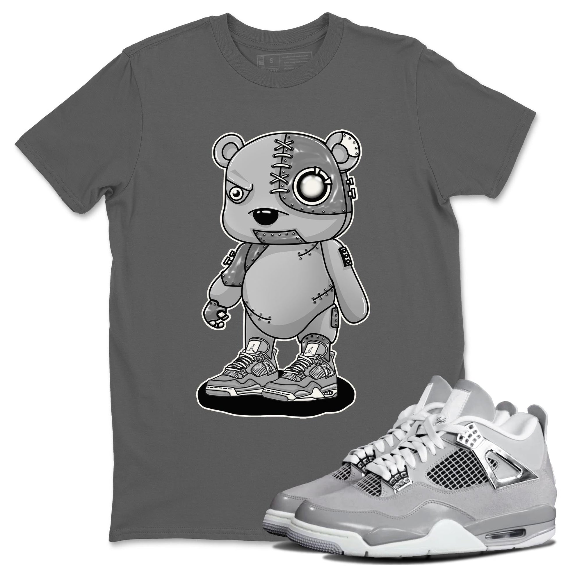 AJ4 Frozen Moments shirt to match jordans Cyborg Bear sneaker tees Crew Neck AJ4 Frozen Moments SNRT Sneaker Release Tees Unisex Casual Shirts Cool Grey 1 T-Shirt