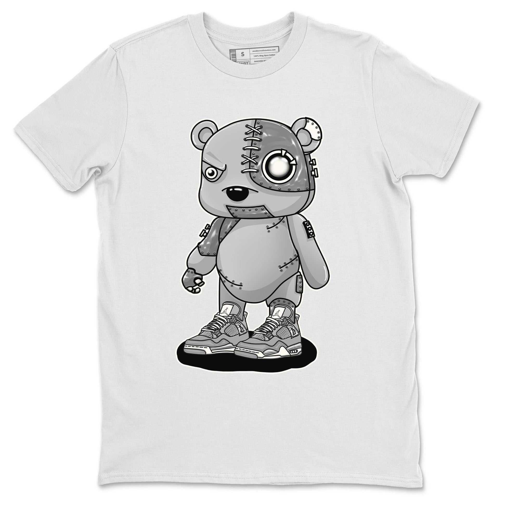 AJ4 Frozen Moments shirt to match jordans Cyborg Bear sneaker tees Crew Neck AJ4 Frozen Moments SNRT Sneaker Release Tees Unisex Casual Shirts White 2 T-Shirt