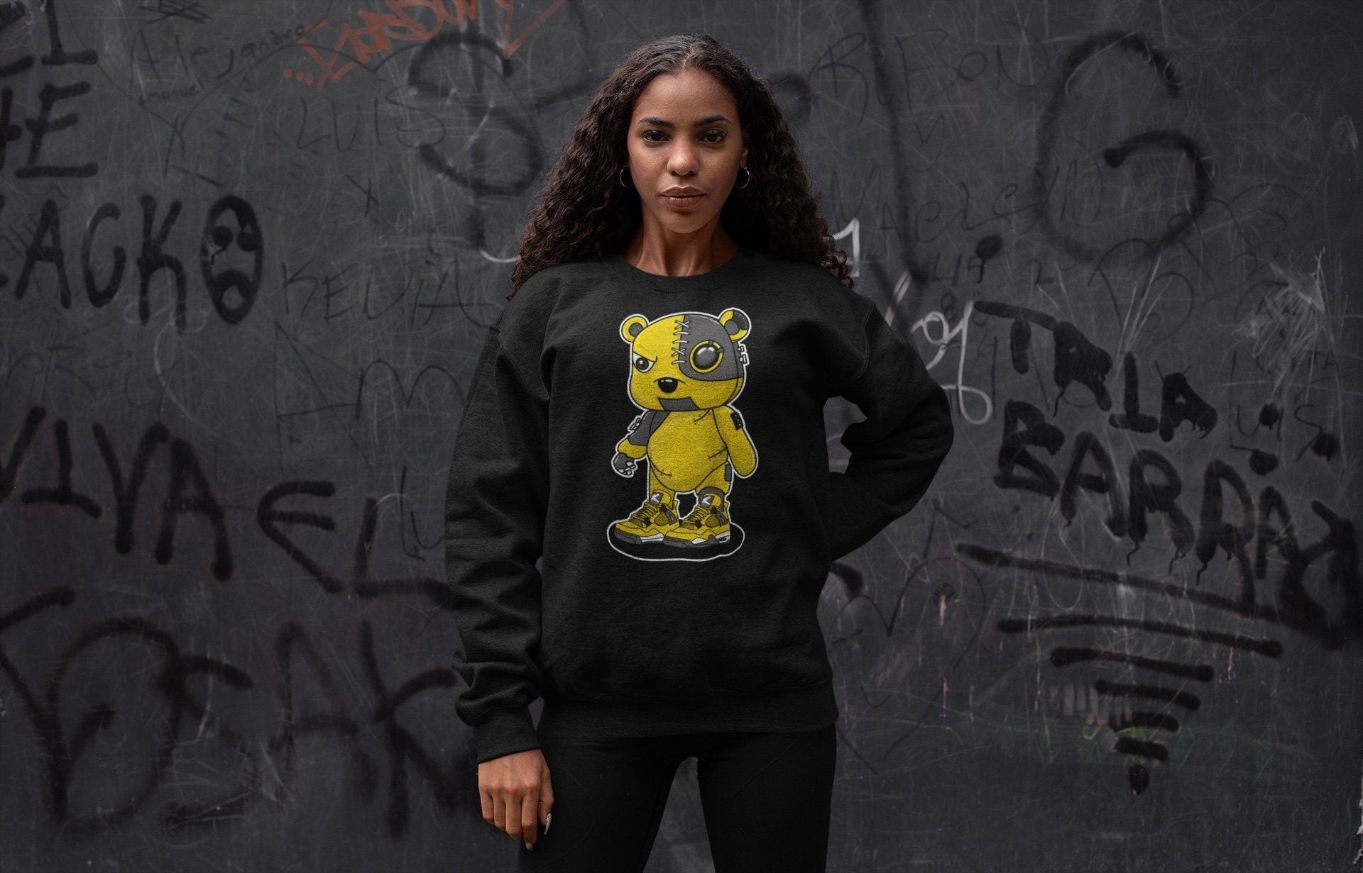 Jordan 4 Lightning Sneaker Match Tees Cyborg Bear Sneaker Tees Jordan 4 Lightning Sneaker Release Tees Unisex Shirts