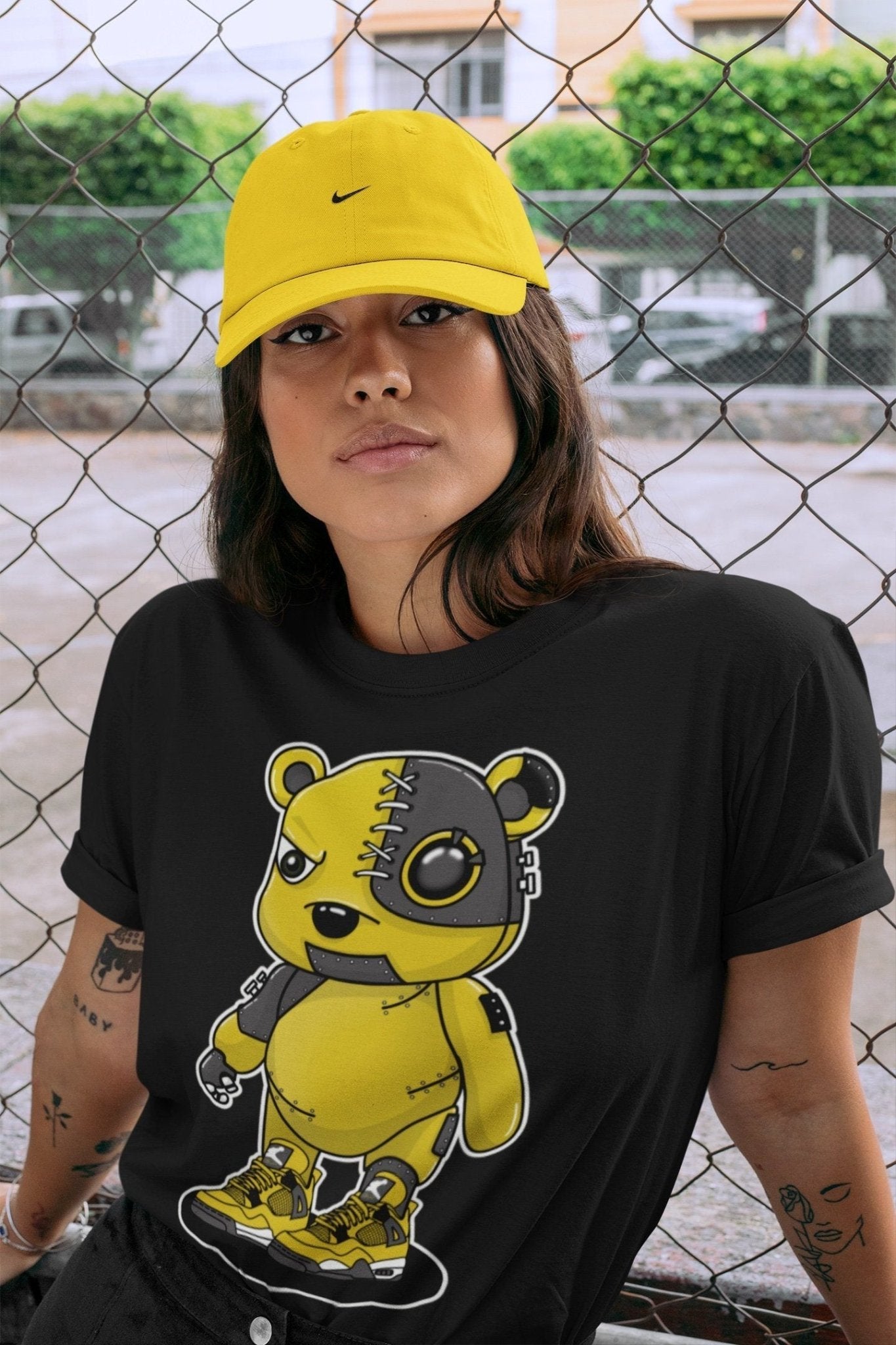 Jordan 4 Lightning Sneaker Match Tees Cyborg Bear Sneaker Tees Jordan 4 Lightning Sneaker Release Tees Unisex Shirts