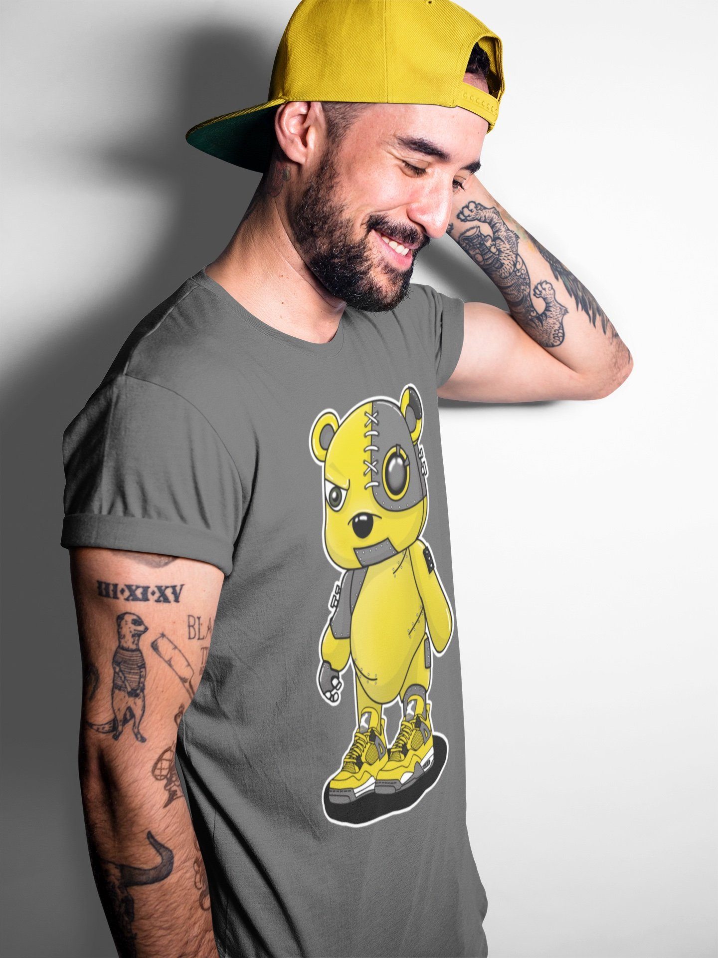 Jordan 4 Lightning Sneaker Match Tees Cyborg Bear Sneaker Tees Jordan 4 Lightning Sneaker Release Tees Unisex Shirts