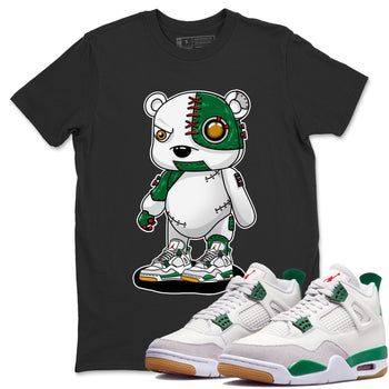 Air Jordan 4 Pine Green Sneaker Match Tees Cyborg Bear Sneaker Tees AJ 4s Pine Green Sneaker Release Tees Unisex Shirts Black 1