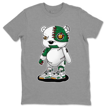 Jordan 4 Pine Green SB Sneaker Match Tees Cyborg Bear Sneaker Tees 4s Pine Green Nike SB Sneaker Tees Sneaker Release Shirts Unisex Shirts Heather Grey 2