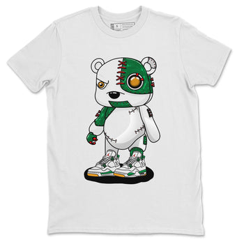 Air Jordan 4 Pine Green Sneaker Match Tees Cyborg Bear Sneaker Tees AJ 4s Pine Green Sneaker Release Tees Unisex Shirts White 2
