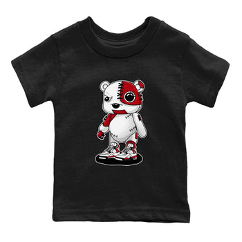 4s Red Cement shirt to match jordans Cyborg Bear sneaker tees Air Jordan 4 Red Cement SNRT Sneaker Release Tees Baby Toddler Black 2 T-Shirt