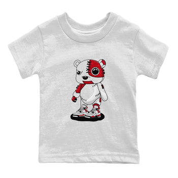 4s Red Cement shirt to match jordans Cyborg Bear sneaker tees Air Jordan 4 Red Cement SNRT Sneaker Release Tees Baby Toddler White 2 T-Shirt