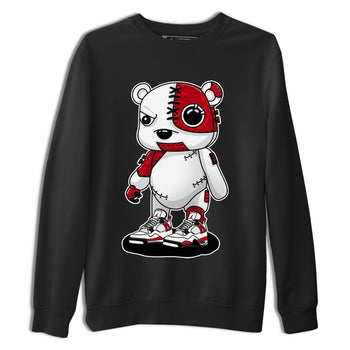 4s Red Cement shirt to match jordans Cyborg Bear sneaker tees Air Jordan 4 Red Cement SNRT Sneaker Release Tees Crew Neck Casual Unisex Black 2 T-Shirt