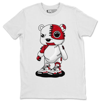 4s Red Cement shirt to match jordans Cyborg Bear sneaker tees Air Jordan 4 Red Cement SNRT Sneaker Release Tees Crew Neck Casual Unisex White 2 T-Shirt