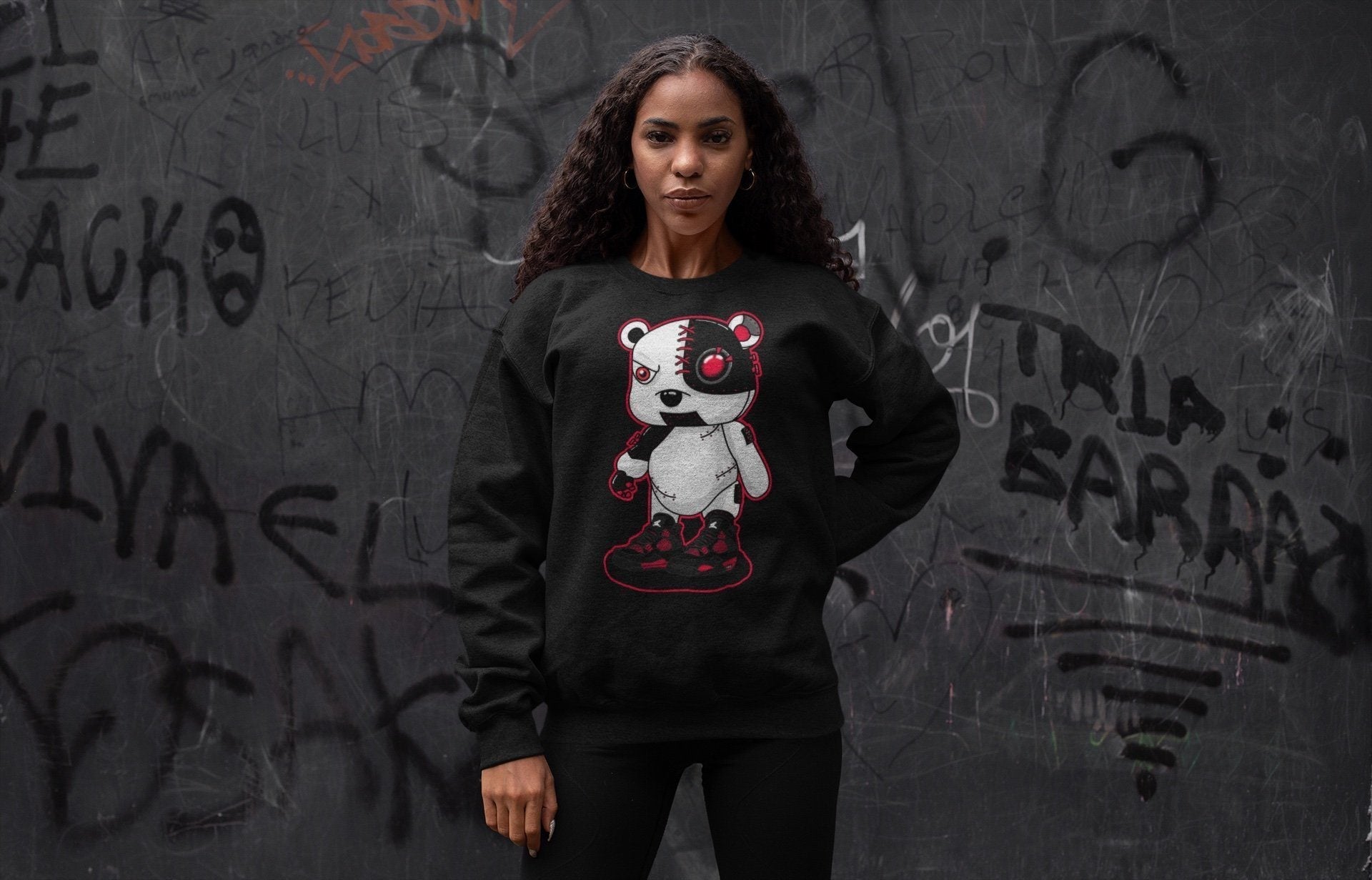 Jordan 4 Red Thunder Sneaker Match Tees Cyborg Bear Sneaker Tees Jordan 4 Red Thunder Sneaker Release Tees Unisex Shirts