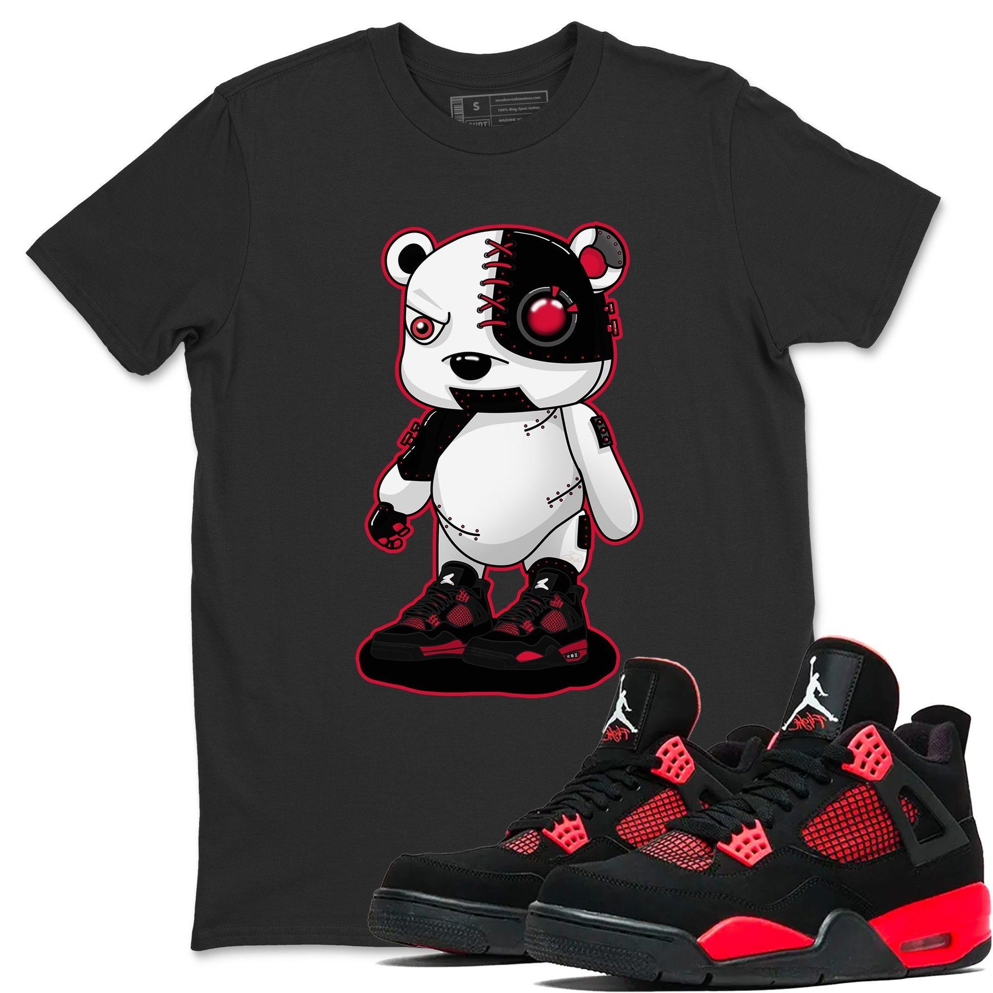 Jordan 4 Red Thunder Sneaker Match Tees Cyborg Bear Sneaker Tees Jordan 4 Red Thunder Sneaker Release Tees Unisex Shirts
