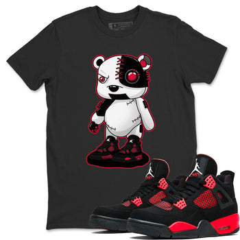 Jordan 4 Red Thunder Sneaker Match Tees Cyborg Bear Sneaker Tees Jordan 4 Red Thunder Sneaker Release Tees Unisex Shirts