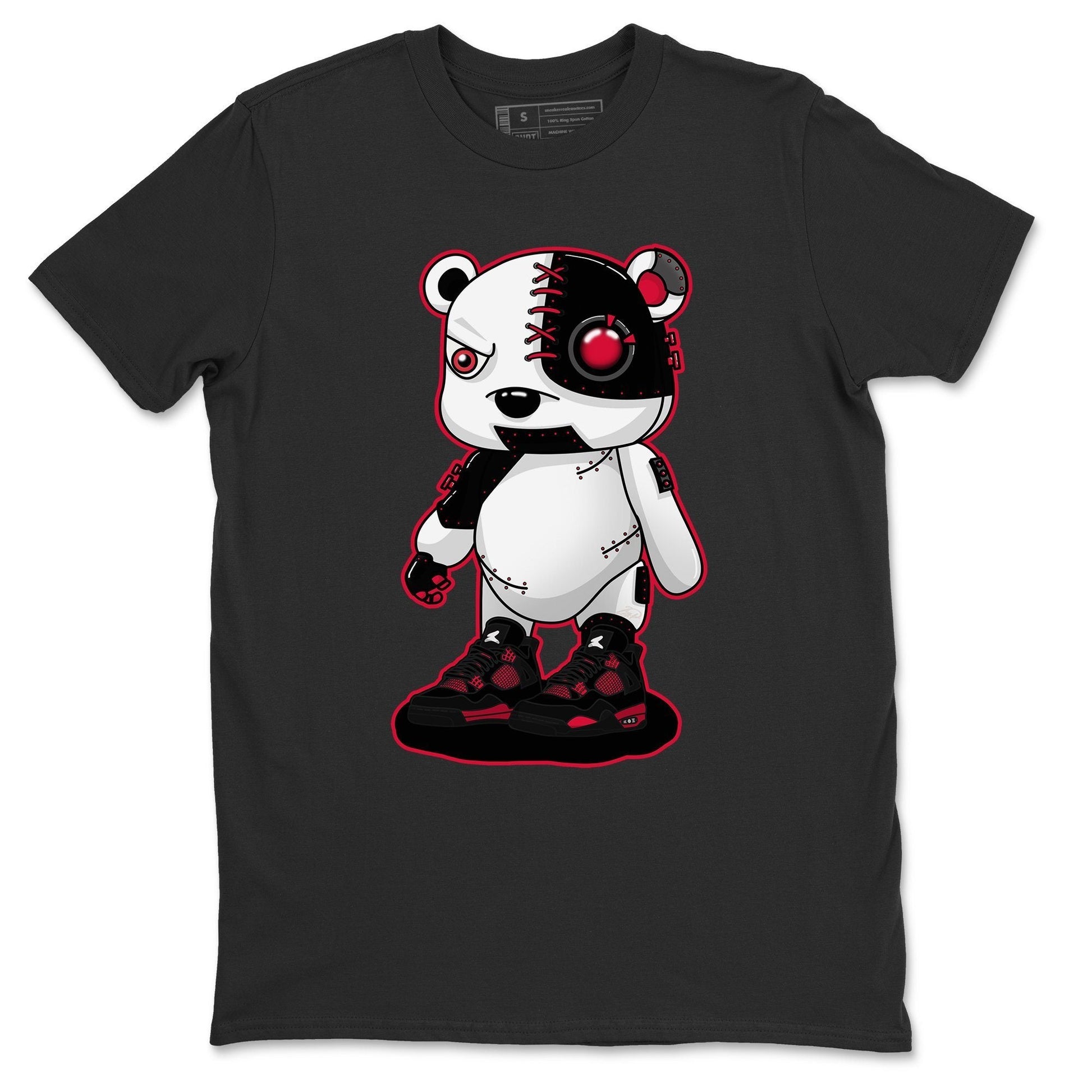 Jordan 4 Red Thunder Sneaker Match Tees Cyborg Bear Sneaker Tees Jordan 4 Red Thunder Sneaker Release Tees Unisex Shirts