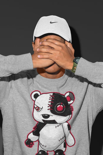 Jordan 4 Red Thunder Sneaker Match Tees Cyborg Bear Sneaker Tees Jordan 4 Red Thunder Sneaker Release Tees Unisex Shirts