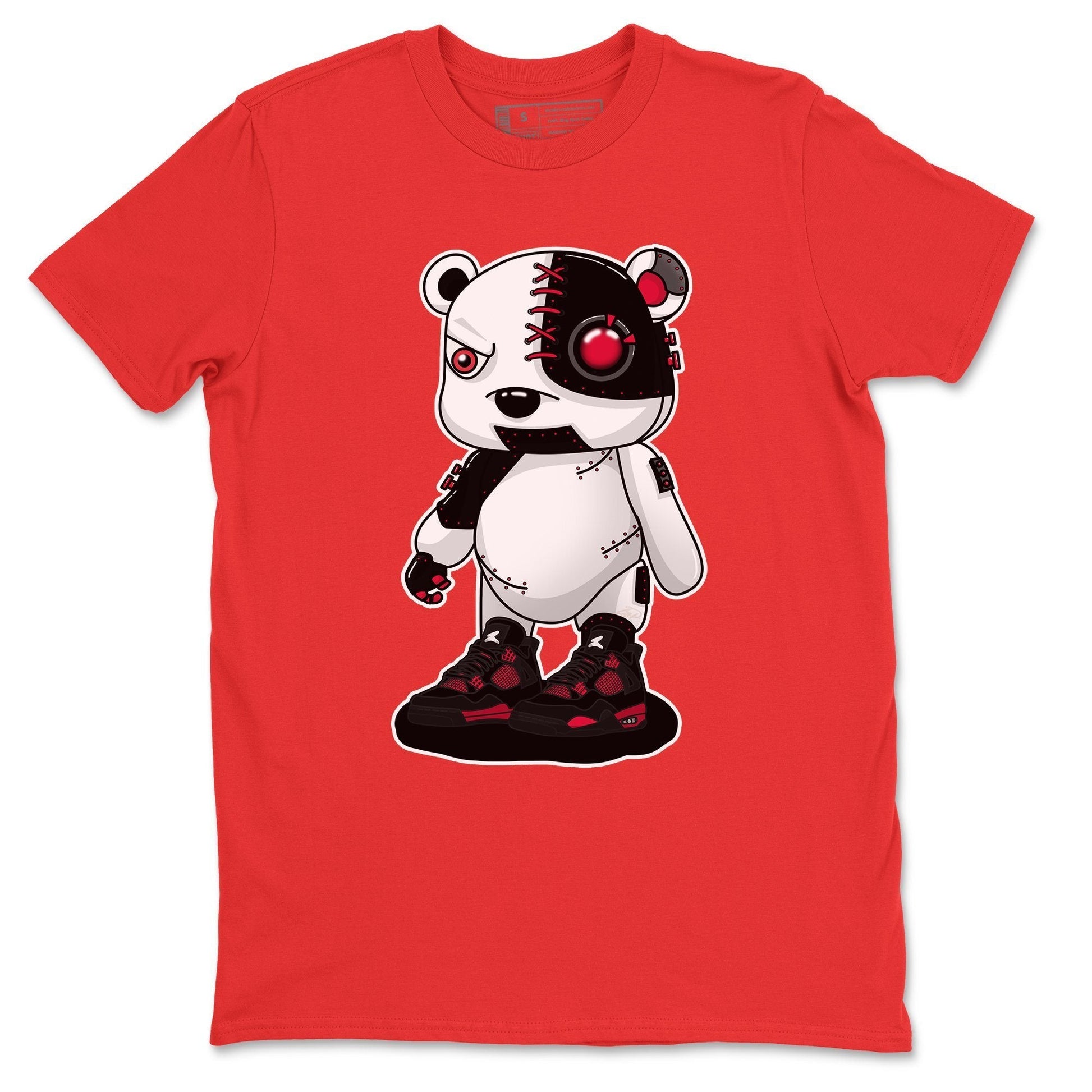 Jordan 4 Red Thunder Sneaker Match Tees Cyborg Bear Sneaker Tees Jordan 4 Red Thunder Sneaker Release Tees Unisex Shirts