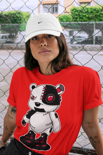Jordan 4 Red Thunder Sneaker Match Tees Cyborg Bear Sneaker Tees Jordan 4 Red Thunder Sneaker Release Tees Unisex Shirts