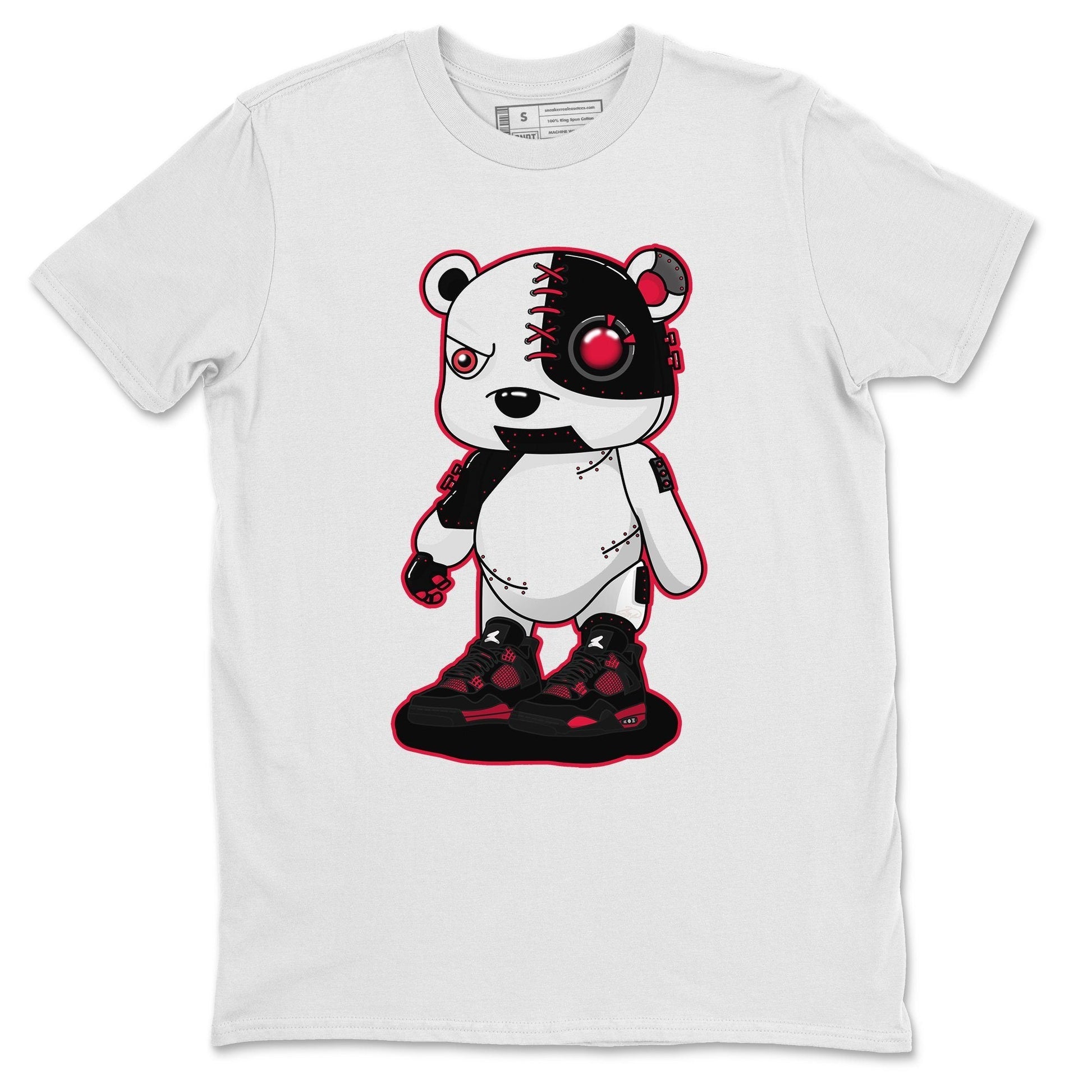 Jordan 4 Red Thunder Sneaker Match Tees Cyborg Bear Sneaker Tees Jordan 4 Red Thunder Sneaker Release Tees Unisex Shirts