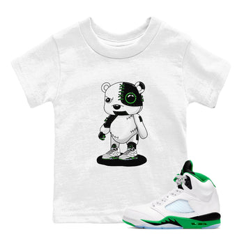 5s Lucky Green shirt to match jordans Cyborg Bear sneaker tees Air Jordan 5 Lucky Green SNRT sneaker release tees baby toddler White 1 cotton Shirt