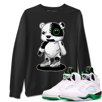 5s Lucky Green shirt to match jordans Cyborg Bear sneaker tees Air Jordan 5 Lucky Green SNRT Sneaker Release Tees unisex cotton Black 1 crew neck shirt