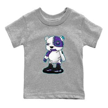 AJ6 Aqua shirt to match jordans Cyborg Bear sneaker release tees Air Jordan 6 Aqua SNRT Sneaker Tees Baby Toddler Heather Grey 2 T-Shirt