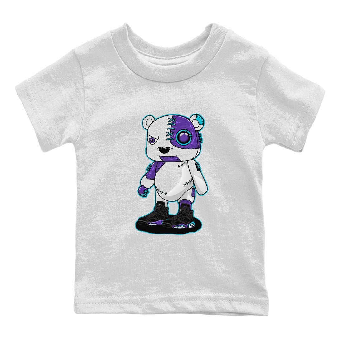AJ6 Aqua shirt to match jordans Cyborg Bear sneaker release tees Air Jordan 6 Aqua SNRT Sneaker Tees Baby Toddler White 2 T-Shirt