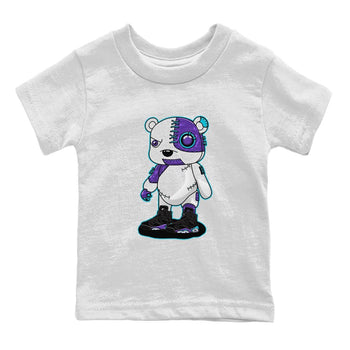 AJ6 Aqua shirt to match jordans Cyborg Bear sneaker release tees Air Jordan 6 Aqua SNRT Sneaker Tees Baby Toddler White 2 T-Shirt