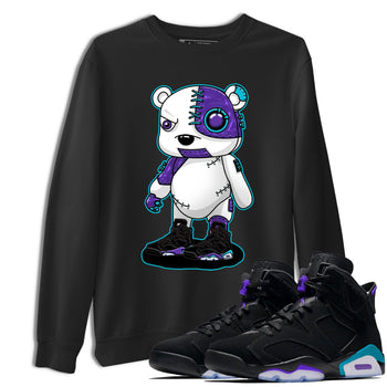 AJ6 Aqua shirt to match jordans Cyborg Bear sneaker release tees Air Jordan 6 Aqua SNRT Sneaker Tees Unisex Streetwear Clothing Black 1 T-Shirt